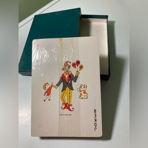 Joker Clown Vintage Jumbo Playing Cards. 7” x 5” never opened. Still sealed